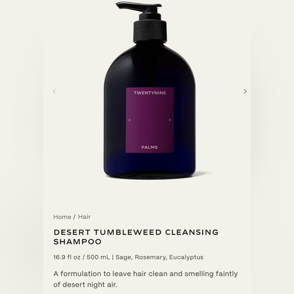 NIB Twentynine Palms Desert Tumbleweed Cleansing Shampoo 16.9 fl oz